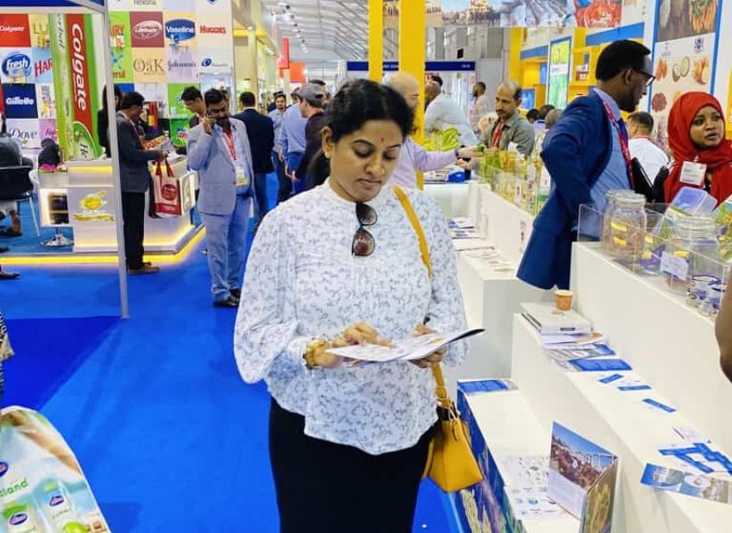 Dr Radhika Ganesan exploring exhibitor stands at Gulfood 2020 in Dubai
